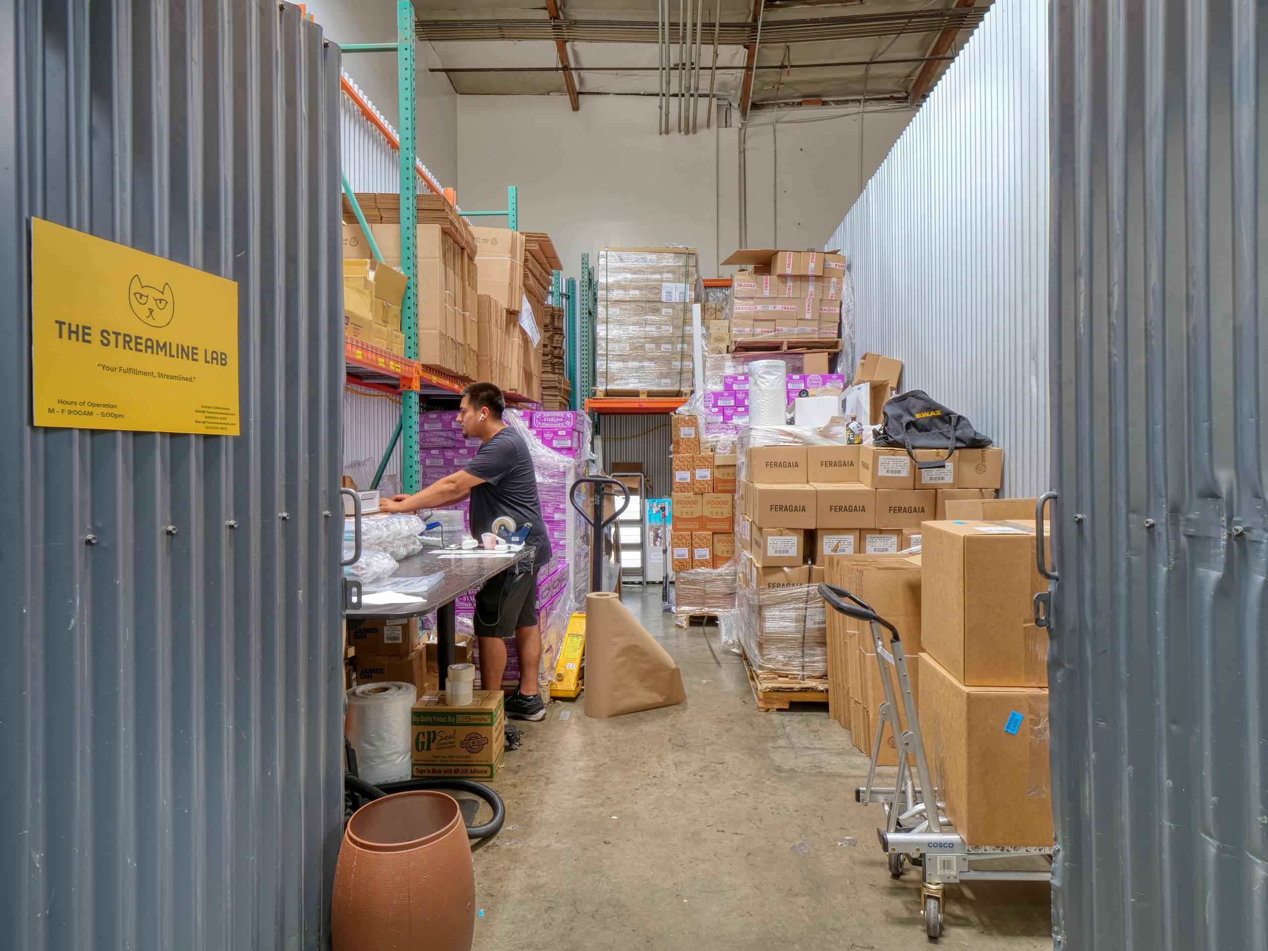 Small business working out of a ReadySpaces warehouse unit