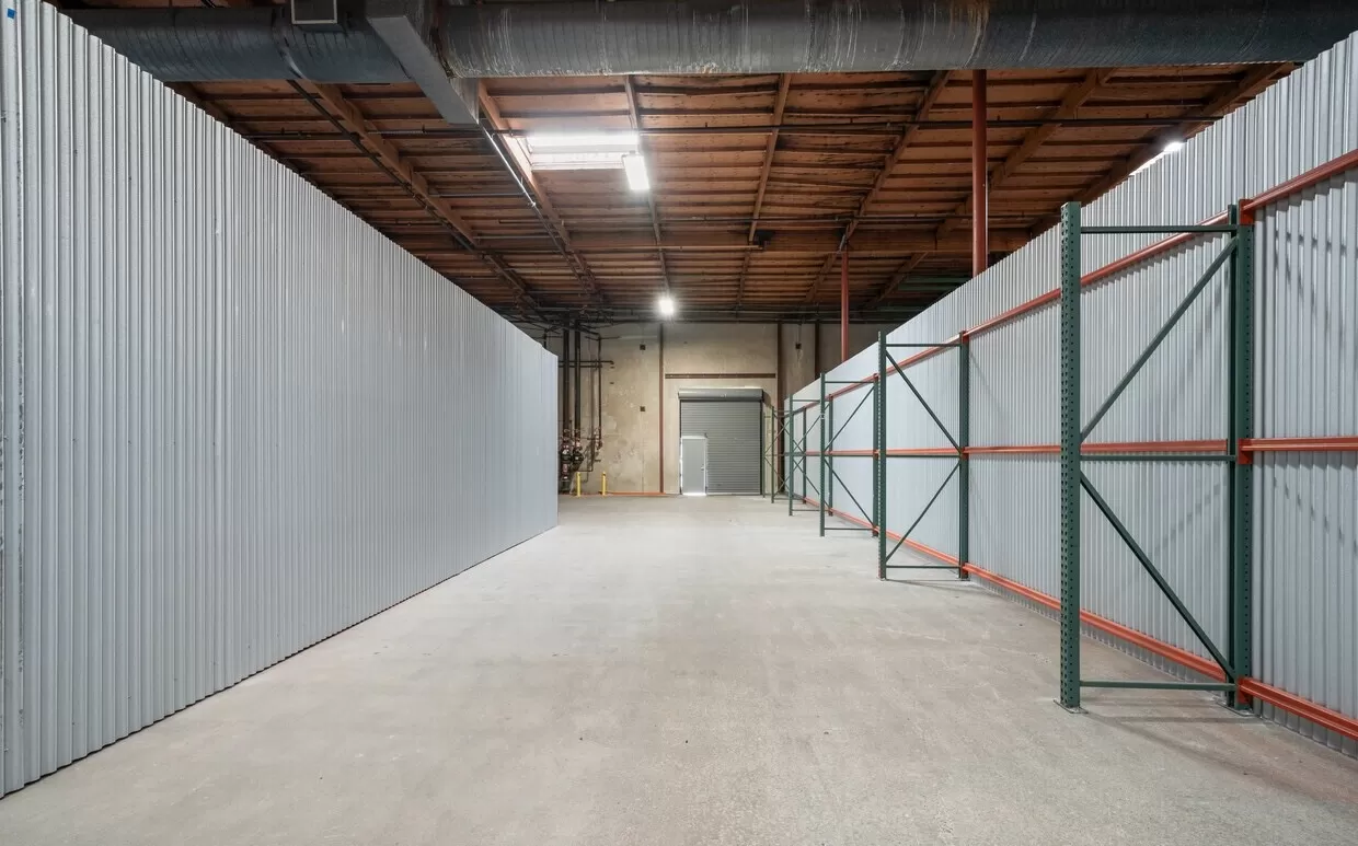 A long hallway in a Hayward storage facility.