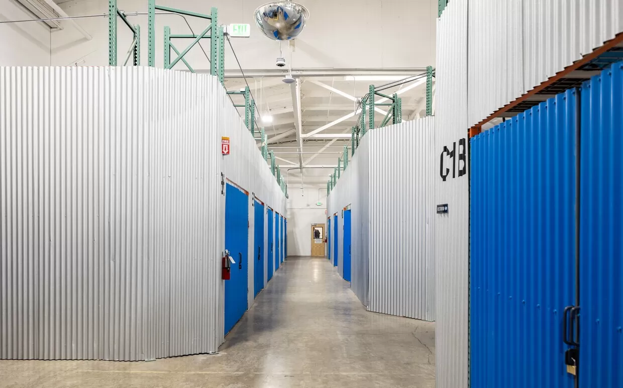 A hallway in a storage facility in South San Francisco